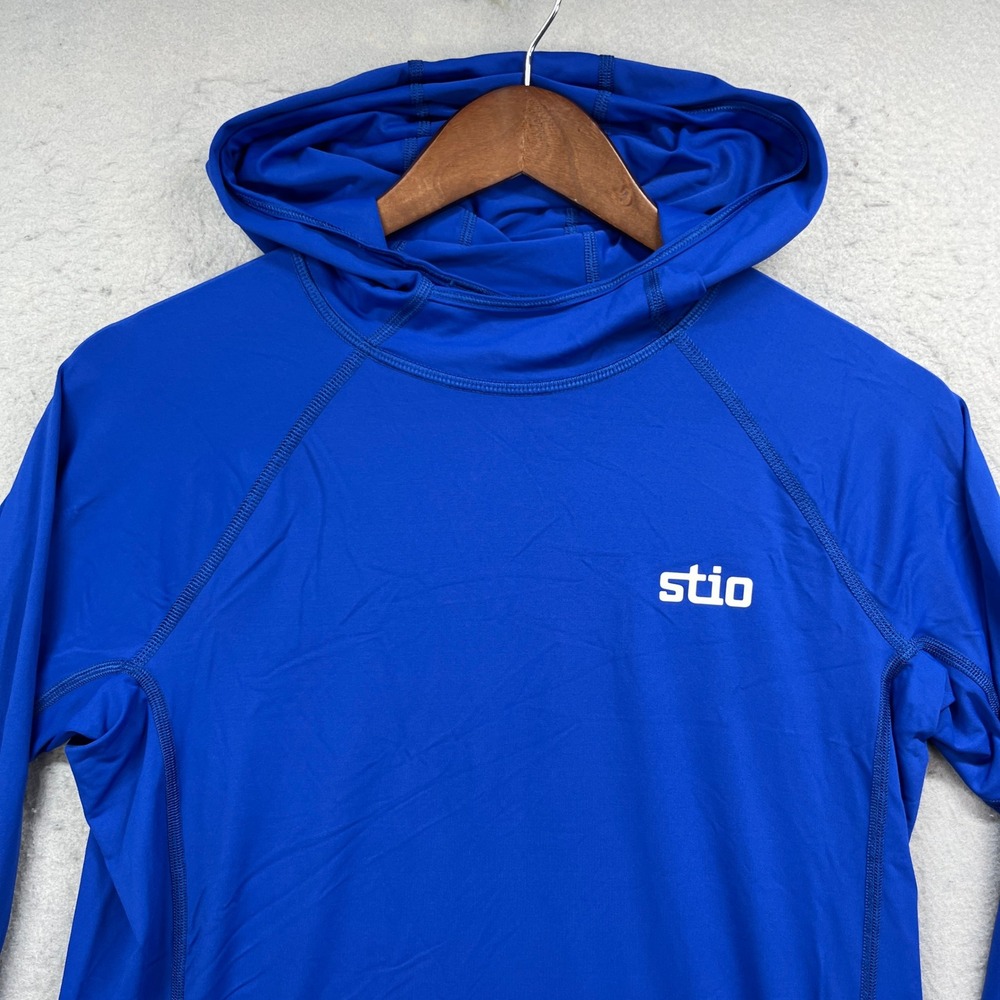 Stio Hoodie Mens S Blue Long Sleeve Sun Shirt Performance Hiking Active Fishing - Picture 2 of 9